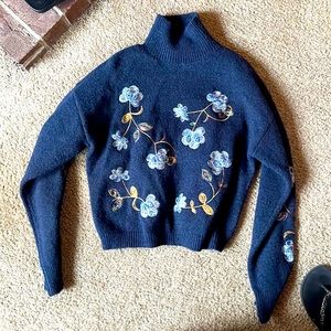 Mi Ami flower turtleneck sweater for sale in large. Perfect quality.